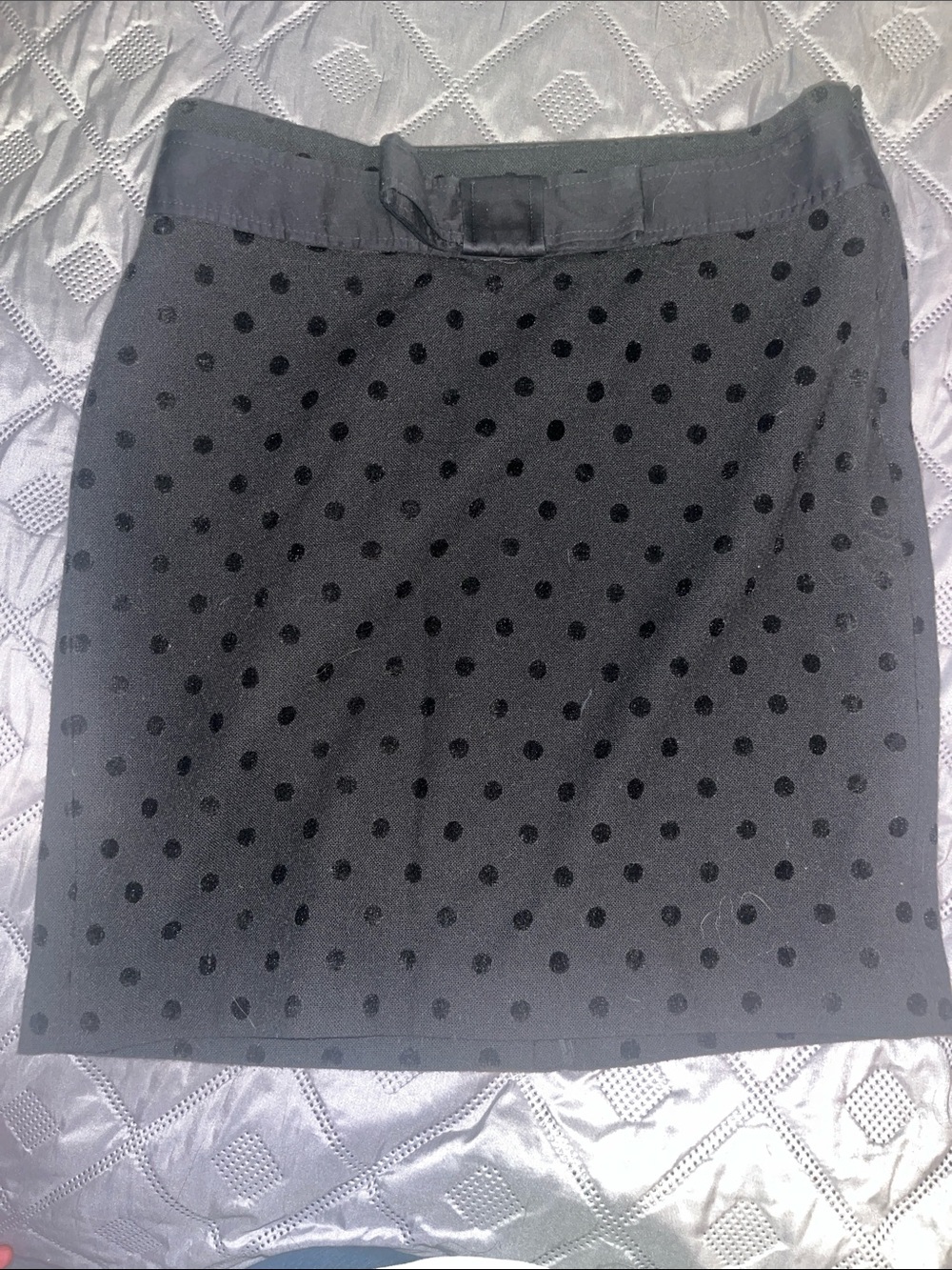 LOFT Black Polka Dot Mini Skirt